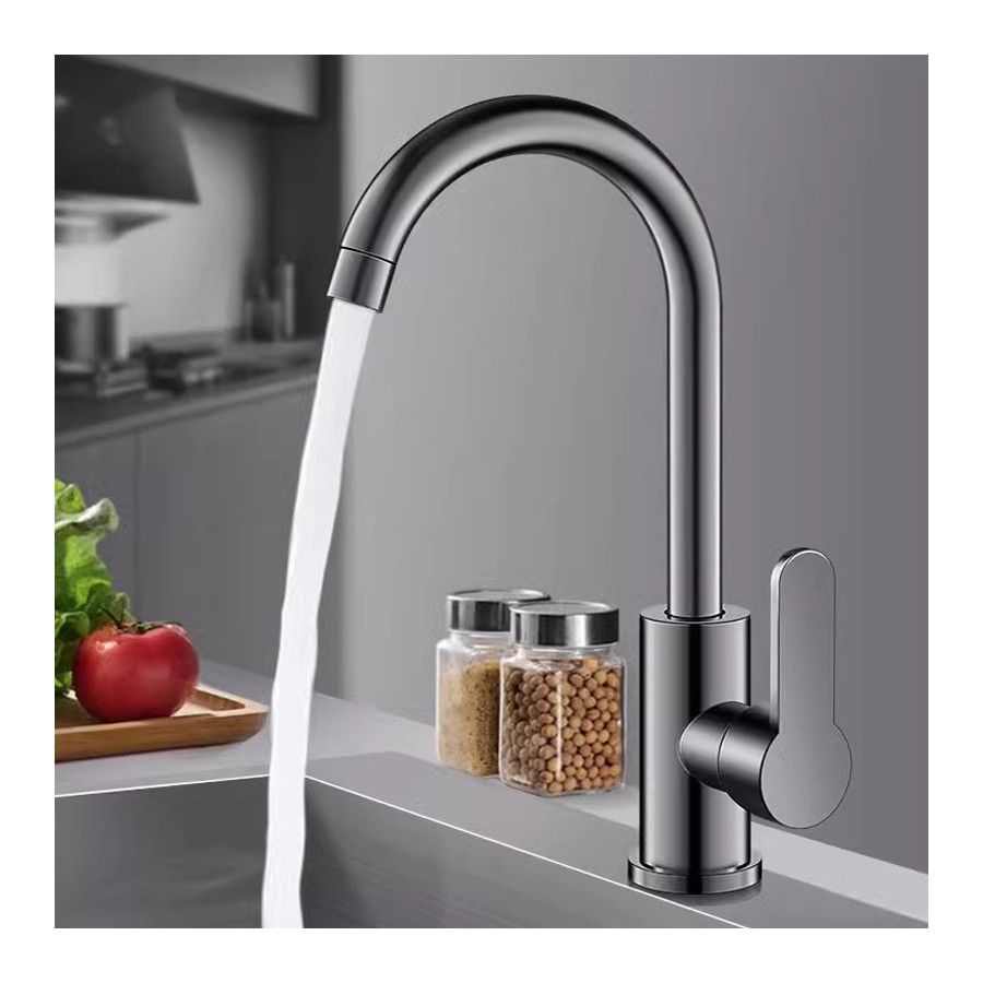 Gunmetal Plastic-steel Three-way Gooseneck Faucet